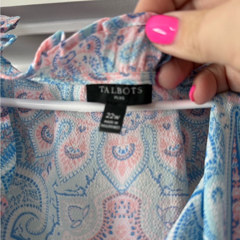 Talbots Pink and Blue Paisley dress